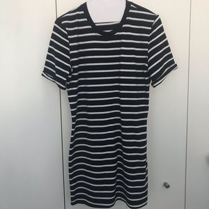 Young & Reckless navy and white striped mini dress